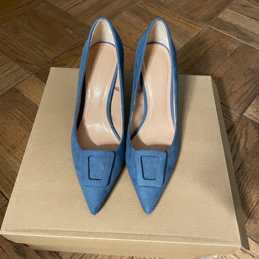 New blue small heels shoes size 9